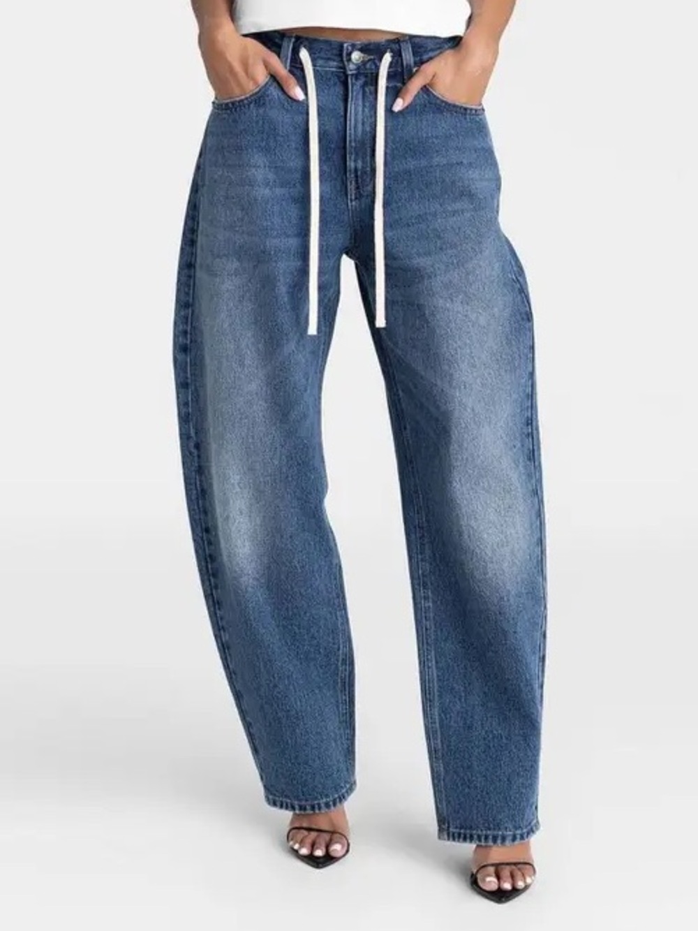 LIKE NEW Oat NY Wide Leg High-Rise Women's Jeans in Cloud-Luxe Denim